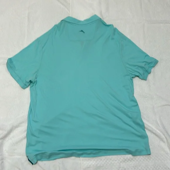 Tommy Bahama Men's Aqua Polo Shirt - Picture 3 of 4